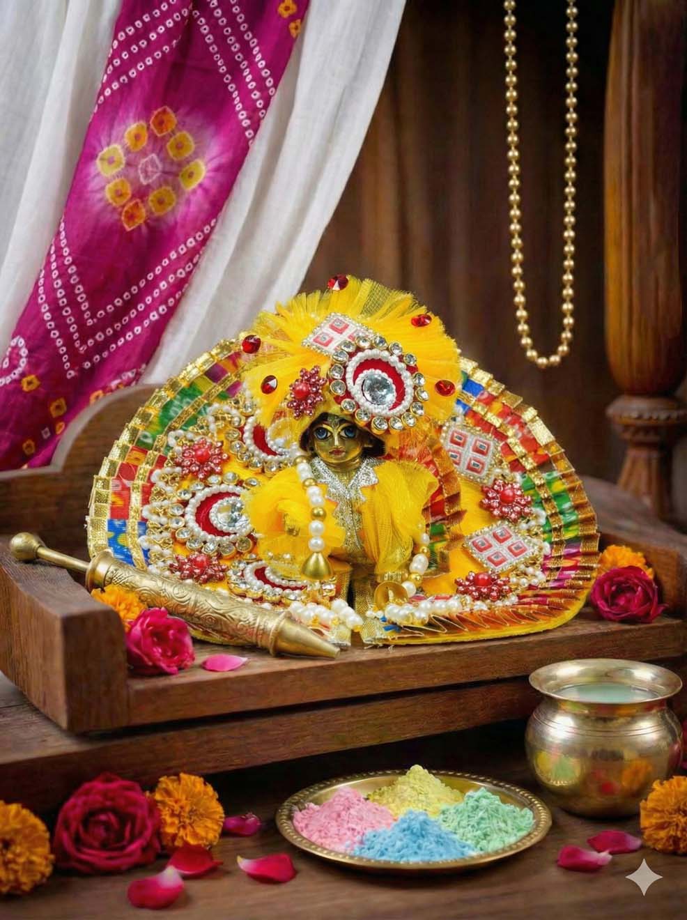 braj rang holi bhavay Diwali Janmashtami dress ladoo dresses laddu gopal dress thakurji kanha ji bal om poshak mathura online best mandir wholesaler manufacturer