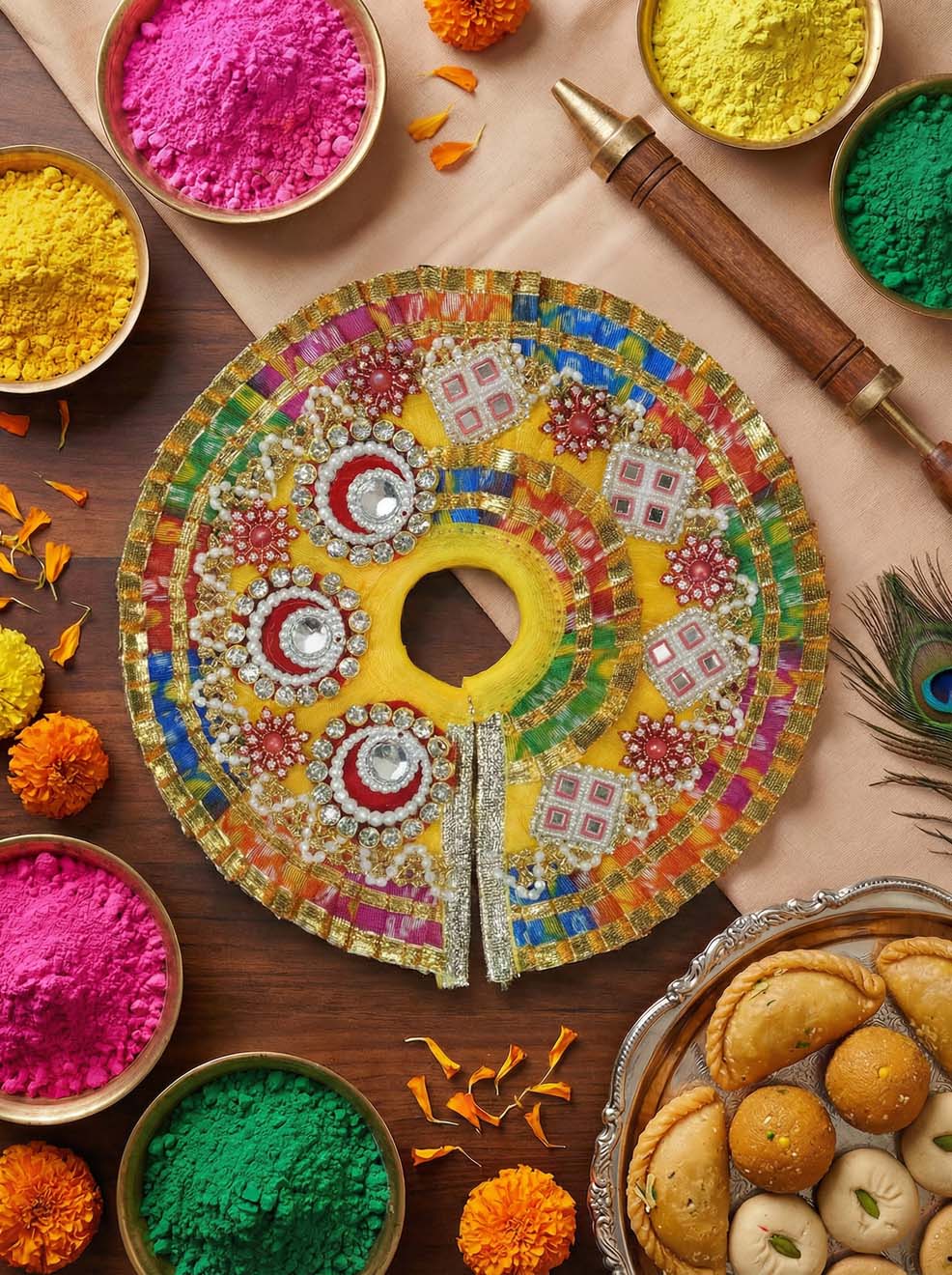 braj rang holi bhavay Diwali Janmashtami dress ladoo dresses laddu gopal dress thakurji kanha ji bal om poshak mathura online best mandir wholesaler manufacturer