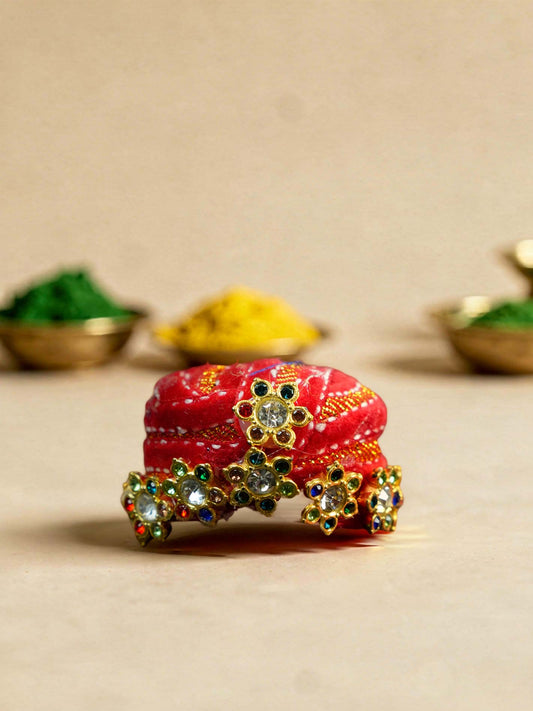 braj red style pagdi shringar Diwali Janmashtami dress ladoo dresses laddu gopal dress thakurji kanha ji bal om poshak mathura online best mandir wholesaler manufacturer