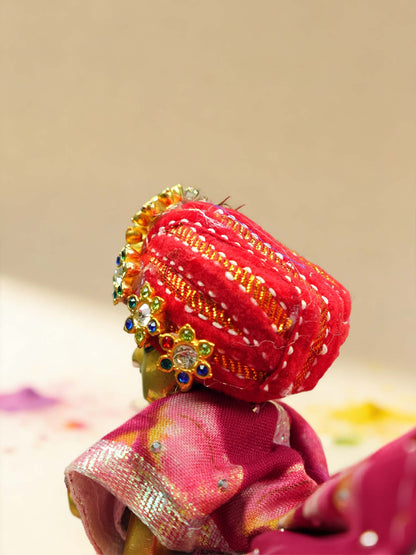 braj red style pagdi shringar Diwali Janmashtami dress ladoo dresses laddu gopal dress thakurji kanha ji bal om poshak mathura online best mandir wholesaler manufacturer