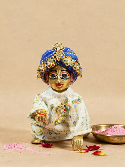 braj style blue holi pagdi shringar Diwali Janmashtami dress ladoo dresses laddu gopal dress thakurji kanha ji bal om poshak mathura online best mandir wholesaler manufacturer