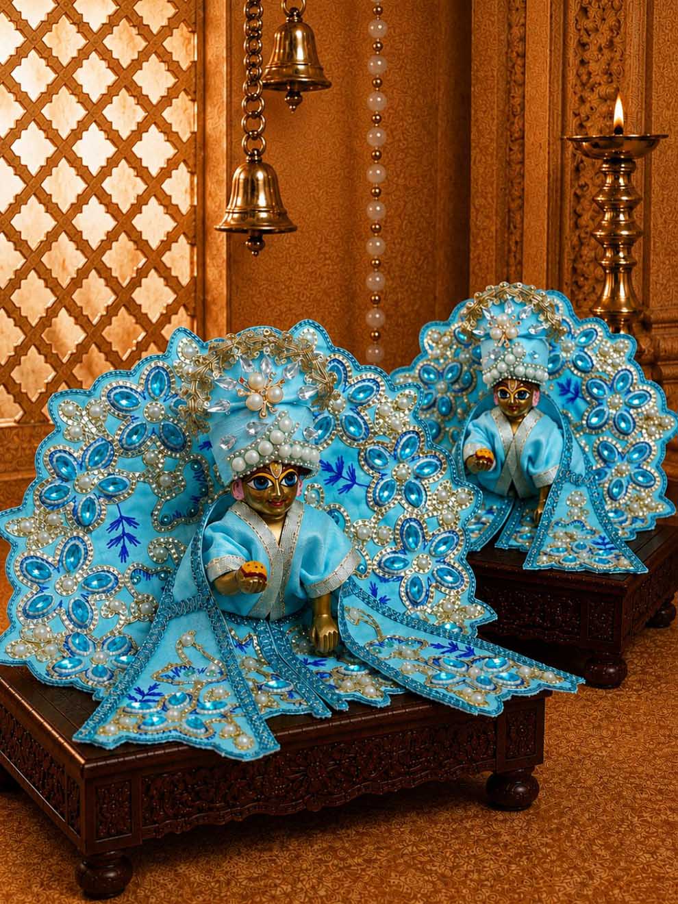 chandrika fancy Laddu Gopal Dresses Online in India Winter Dress for Poshak Thakurji Kanha Ji Accessories Dhoti Kurta Set Pajama Aasan Janmashtami Special Summer Shringar Fancy Jacket Premium Festival Bistar Combo om poshak kanha thakurji bal lala lalla ladoo