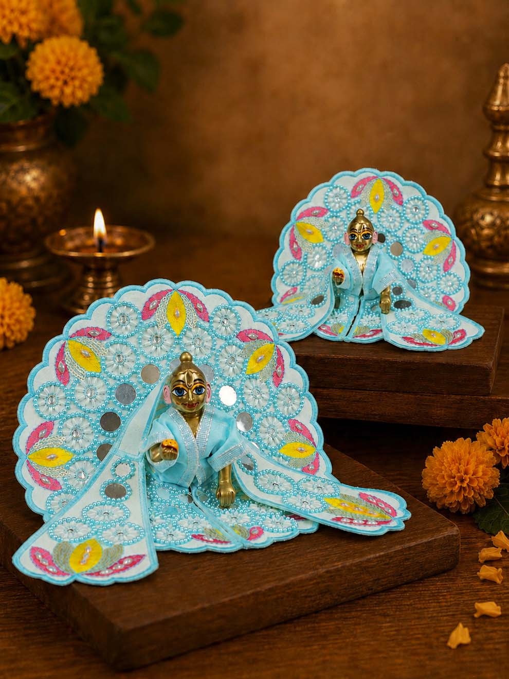darpan fancy b Laddu Gopal Dresses Online in India Winter Dress for Poshak Thakurji Kanha Ji Accessories Dhoti Kurta Set Pajama Aasan Janmashtami Special Summer Shringar Fancy Jacket Premium Festival Bistar Combo om poshak kanha thakurji bal lala lalla ladoo