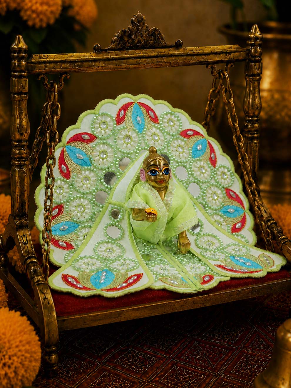 darpan fancy g Laddu Gopal Dresses Online in India Winter Dress for Poshak Thakurji Kanha Ji Accessories Dhoti Kurta Set Pajama Aasan Janmashtami Special Summer Shringar Fancy Jacket Premium Festival Bistar Combo om poshak kanha thakurji bal lala lalla ladoo