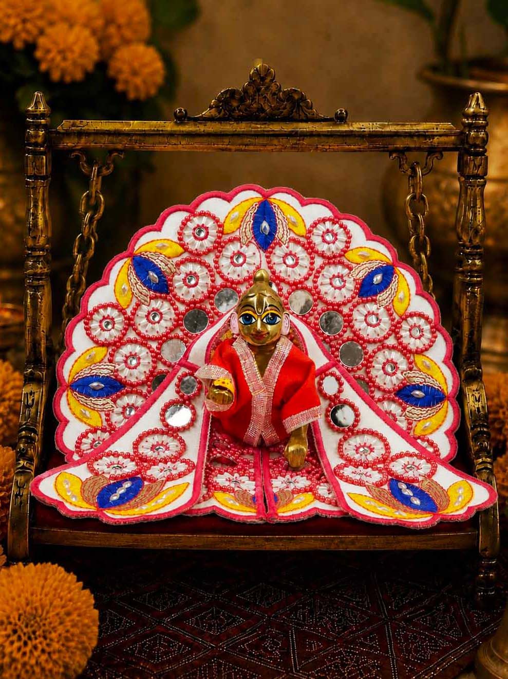 darpan fancy r Laddu Gopal Dresses Online in India Winter Dress for Poshak Thakurji Kanha Ji Accessories Dhoti Kurta Set Pajama Aasan Janmashtami Special Summer Shringar Fancy Jacket Premium Festival Bistar Combo om poshak kanha thakurji bal lala lalla ladoo