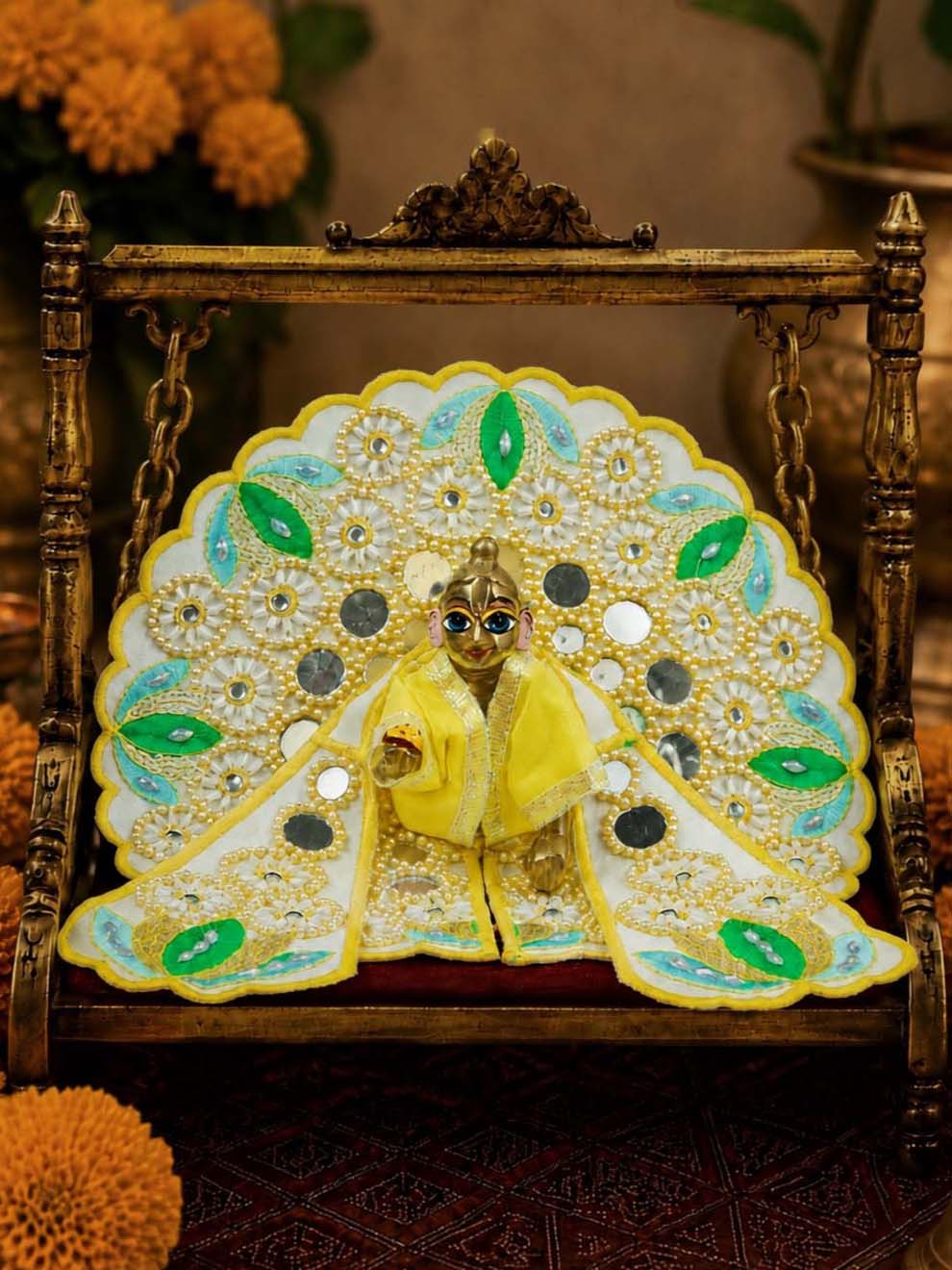 darpan fancy y Laddu Gopal Dresses Online in India Winter Dress for Poshak Thakurji Kanha Ji Accessories Dhoti Kurta Set Pajama Aasan Janmashtami Special Summer Shringar Fancy Jacket Premium Festival Bistar Combo om poshak kanha thakurji bal lala lalla ladoo