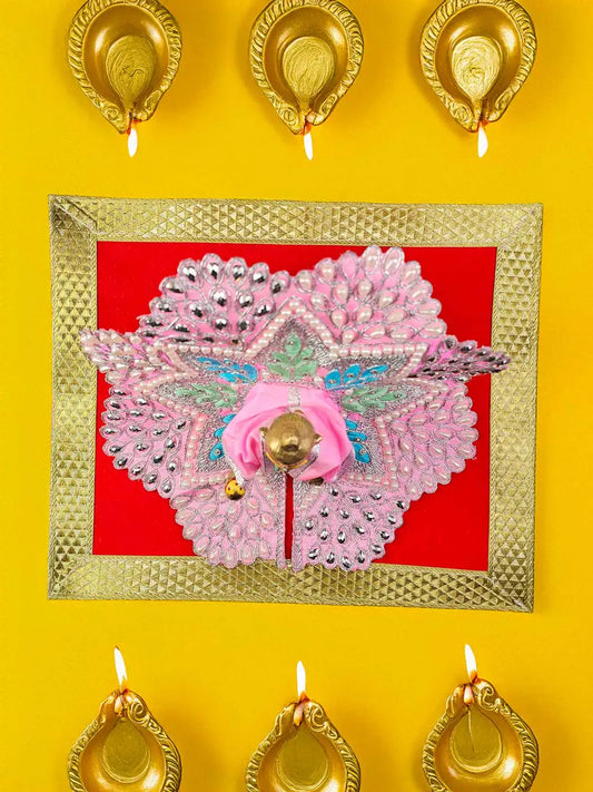 divya red aasan for laddu gopal thakurji kanha ji bal om poshak mathura online best 