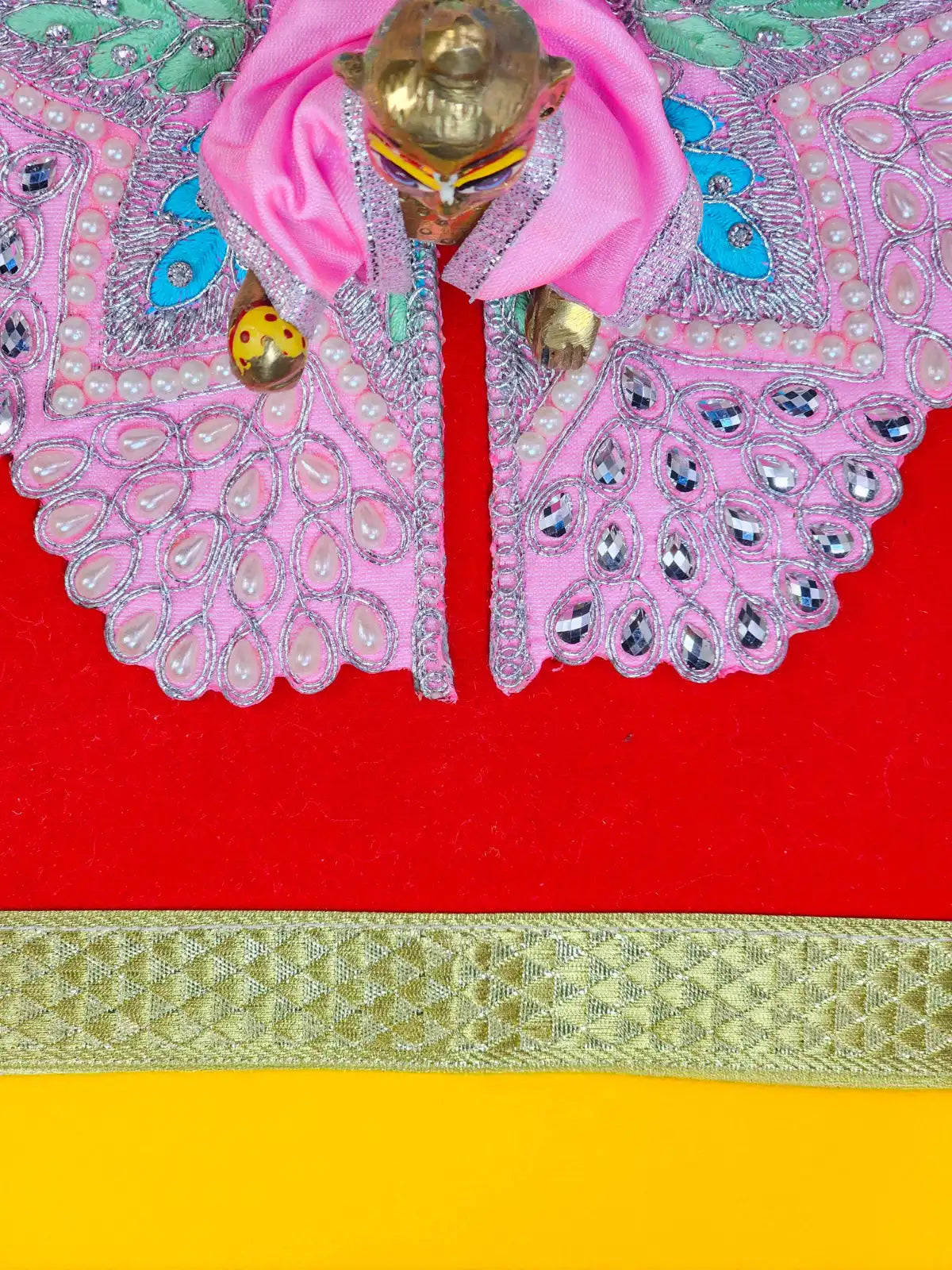 divya red aasan for laddu gopal thakurji kanha ji bal om poshak mathura online best 