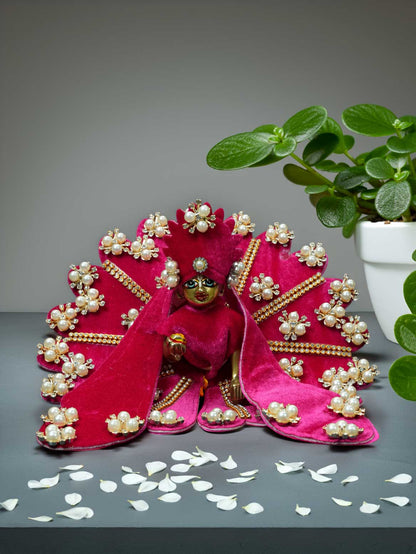 divya velvet pink wedding winter sherwani diwali dress ladoo dresses laddu gopal dress thakurji kanha ji bal om poshak mathura online best mandir  