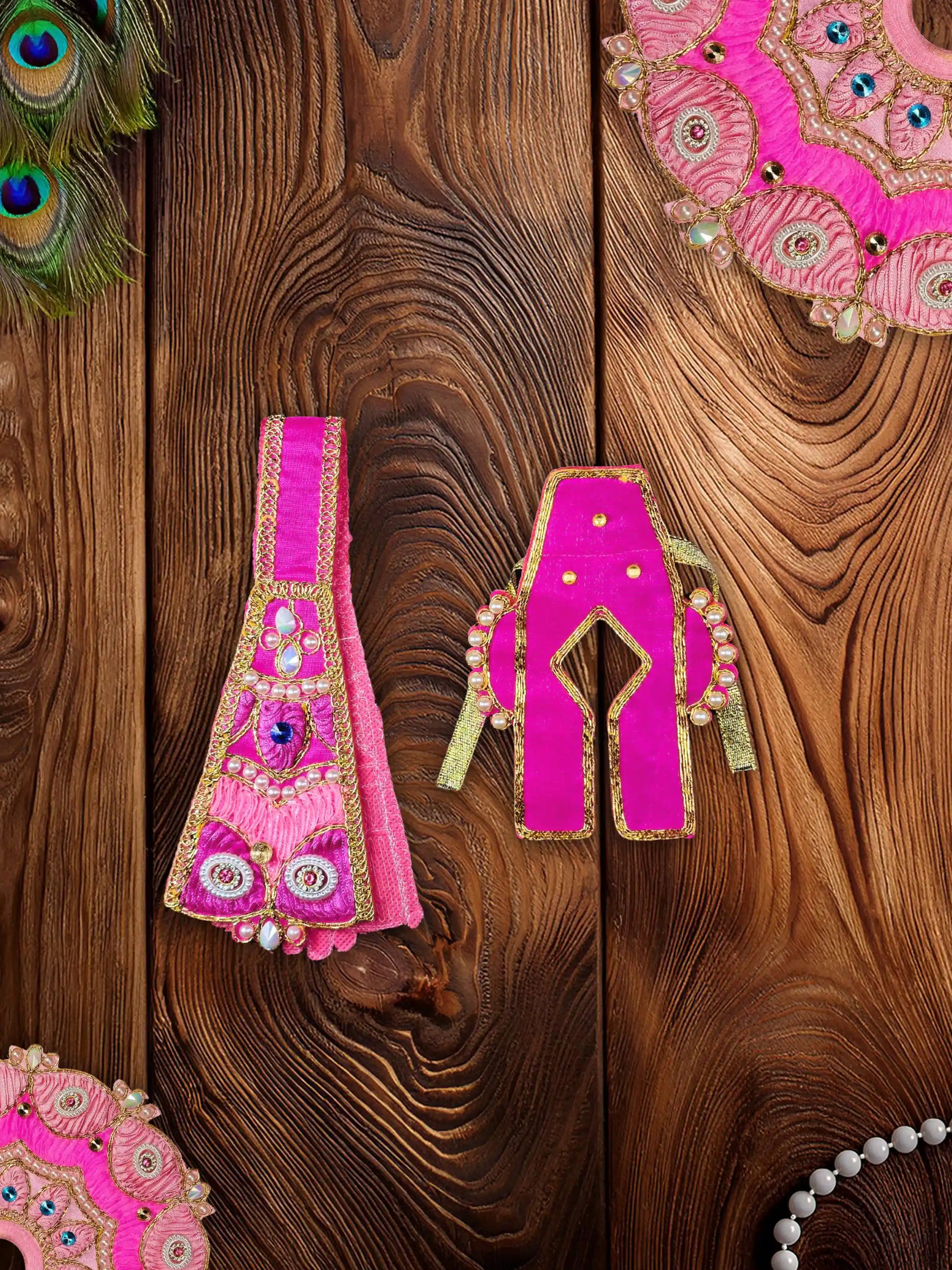 ethereal blush laddu bal thakur kanha ji poshak dress 
