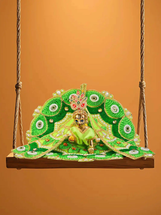 ethereal green laddu bal gopal thakur kanha ji poshak dress 