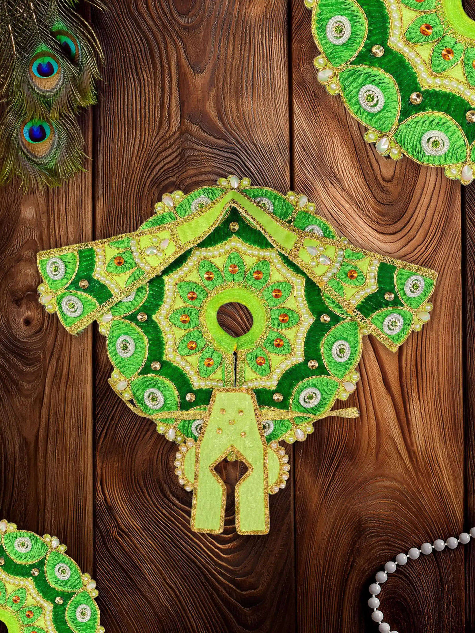 ethereal green laddu bal gopal thakur kanha ji poshak dress 
