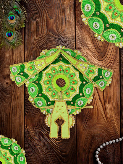 ethereal green laddu bal gopal thakur kanha ji poshak dress 