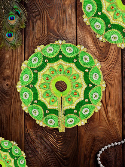 ethereal green laddu bal gopal thakur kanha ji poshak dress 