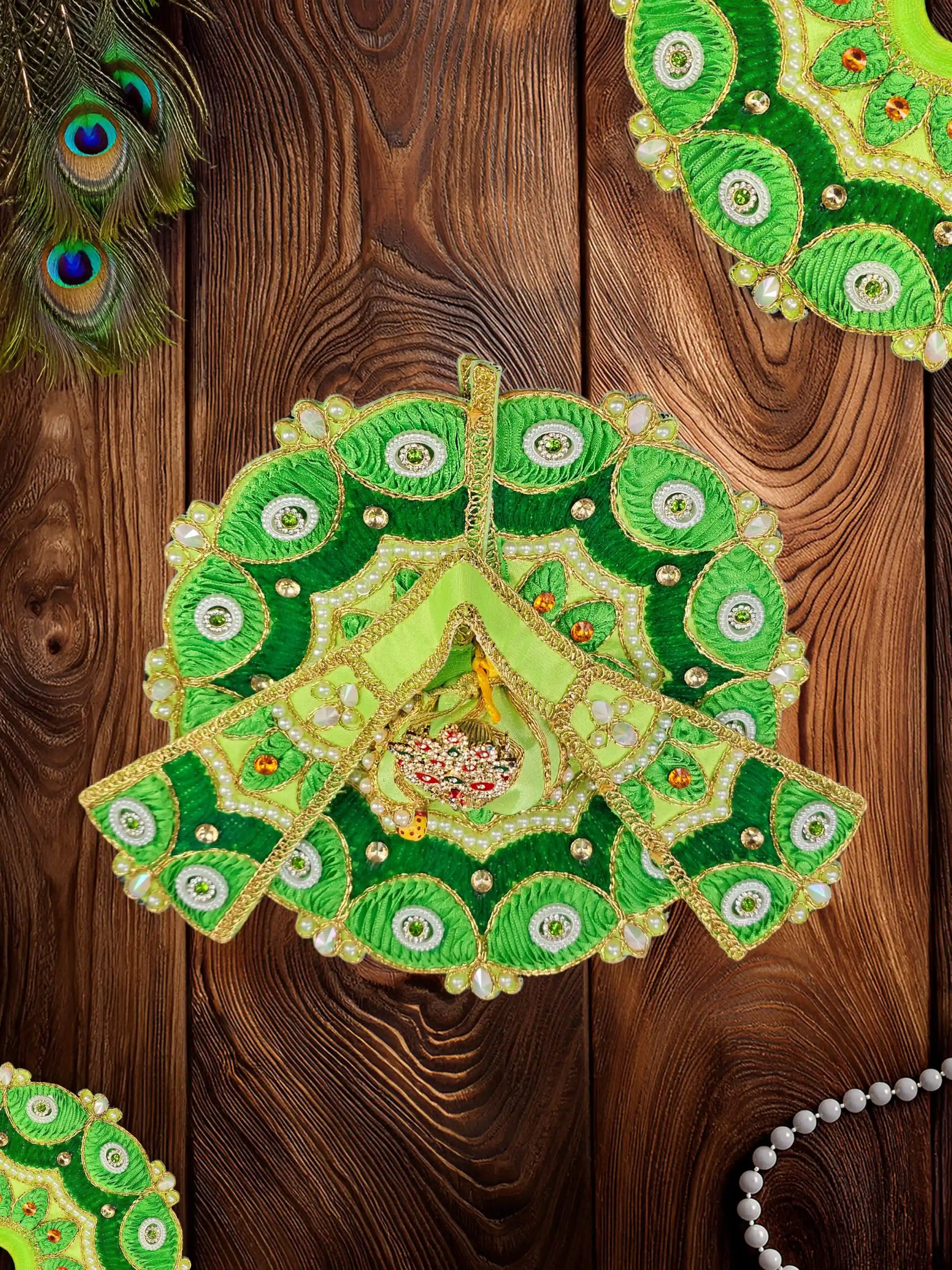 ethereal green laddu bal gopal thakur kanha ji poshak dress 