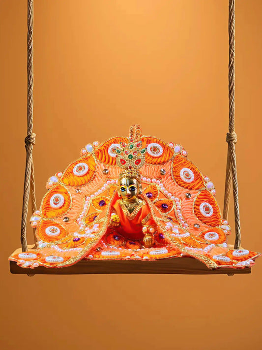 ethereal orange laddu bal gop thakur kanha ji poshak dress l