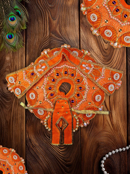 ethereal orange laddu bal gopal thakur kanha ji poshak dress 