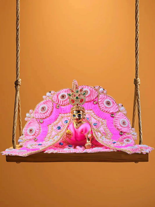 ethereal pink laddu bal thakur kanha ji poshak dress 