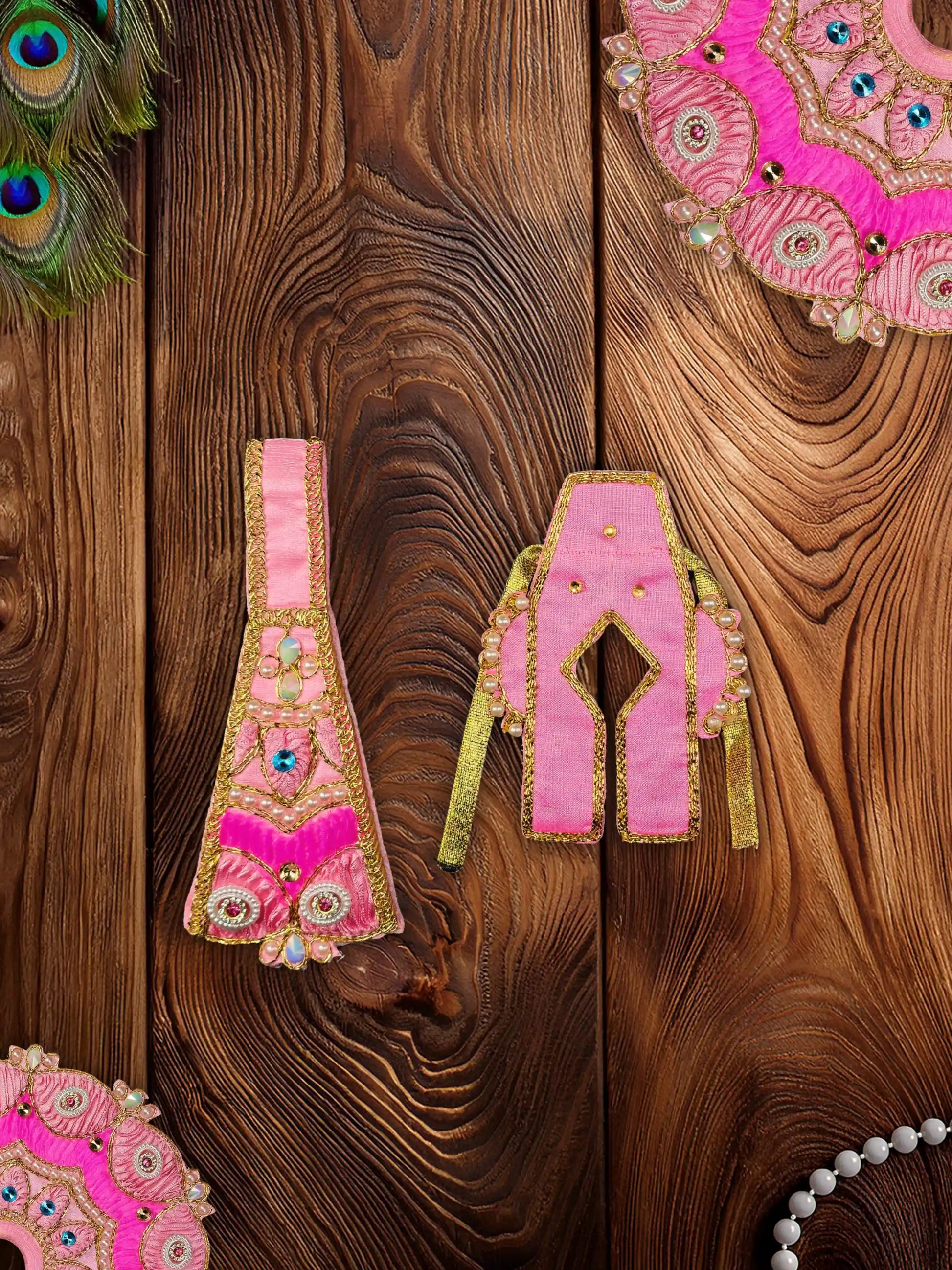 ethereal pink laddu bal gopal thakur kanha ji poshak dress 