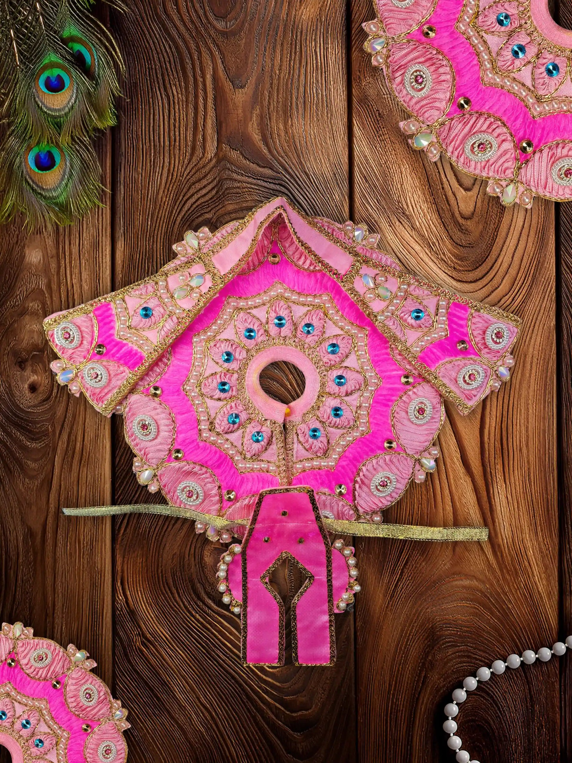 ethereal pink laddu bal thakur kanha ji poshak dress 