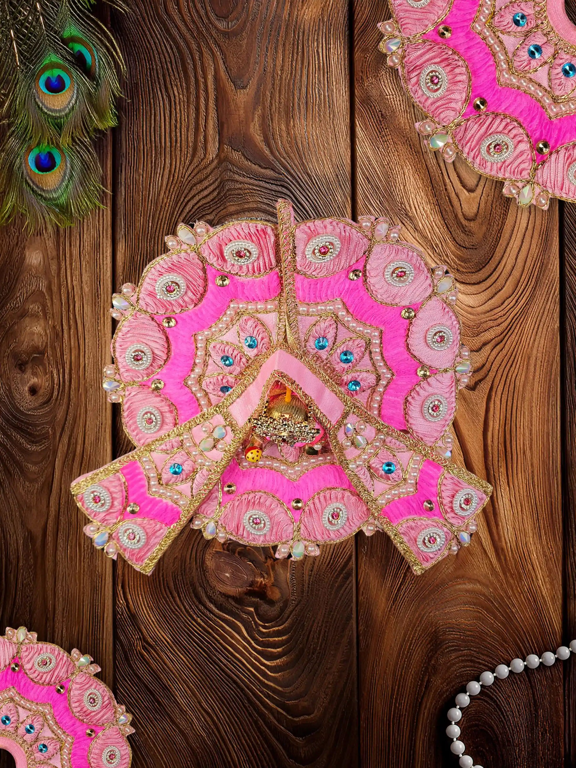 ethereal pink laddu bal thakur kanha ji poshak dress 