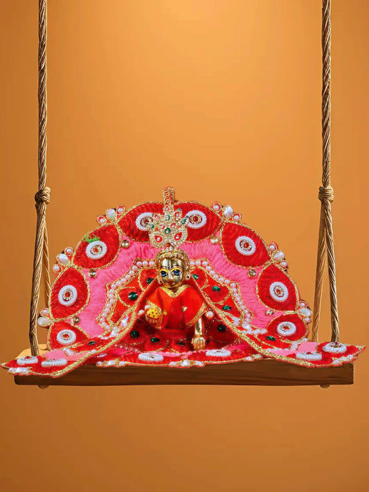 ethereal red laddu bal gopal thakur kanha ji poshak dress 