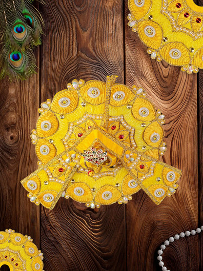 ethereal yellow laddu bal gopal thakur kanha ji poshak dress 