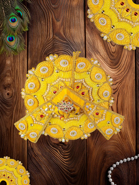 ethereal yellow laddu bal gopal thakur kanha ji poshak dress 