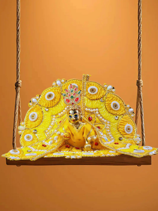 ethereal yellow laddu bal gopal thakur kanha ji poshak dress 