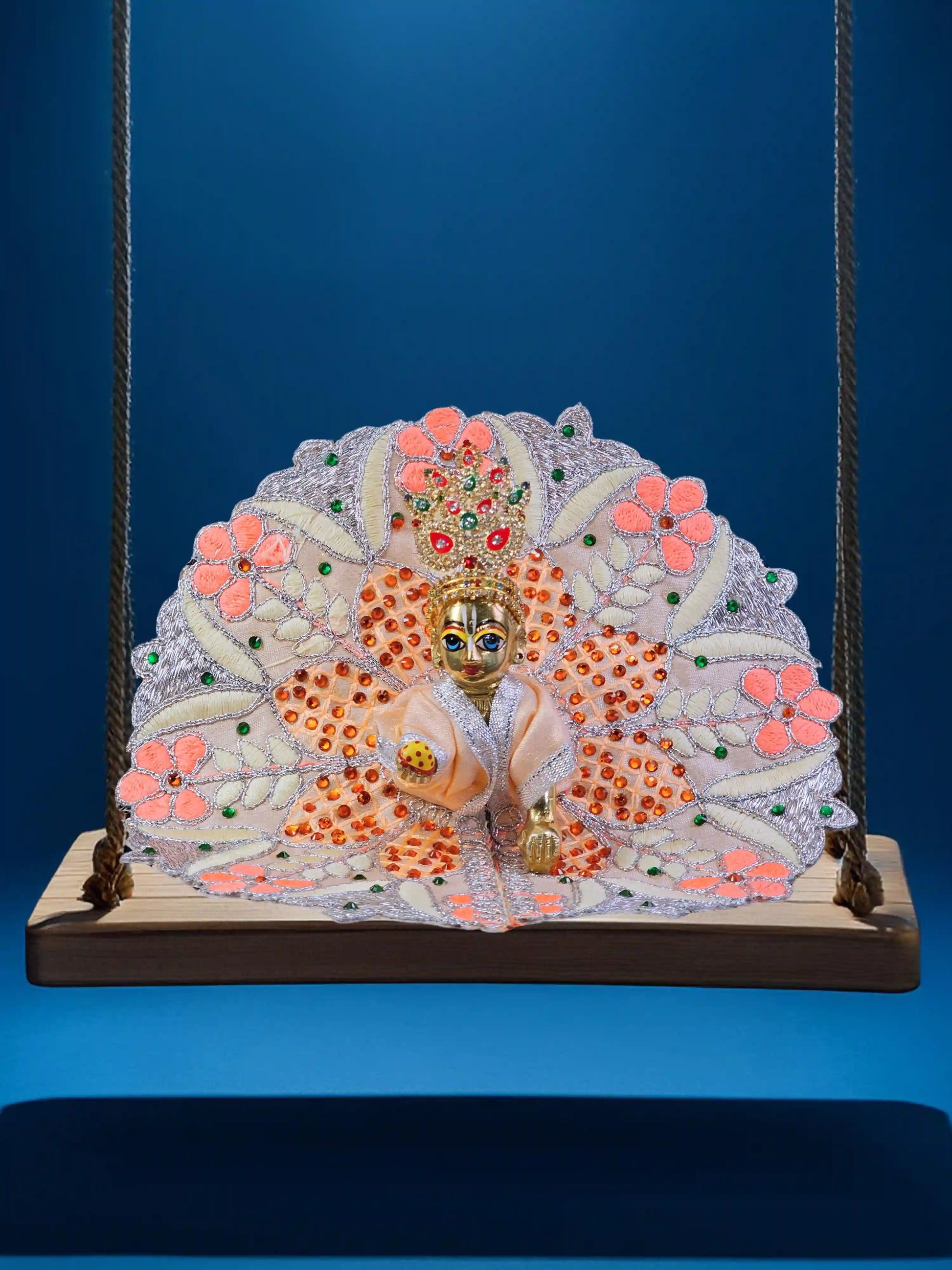 floral harmony beige bal thakur ji laddu bal gopal dresses poshak 