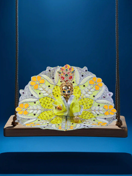 floral harmony yellow bal thakur ji laddu bal gopal dresses poshak 