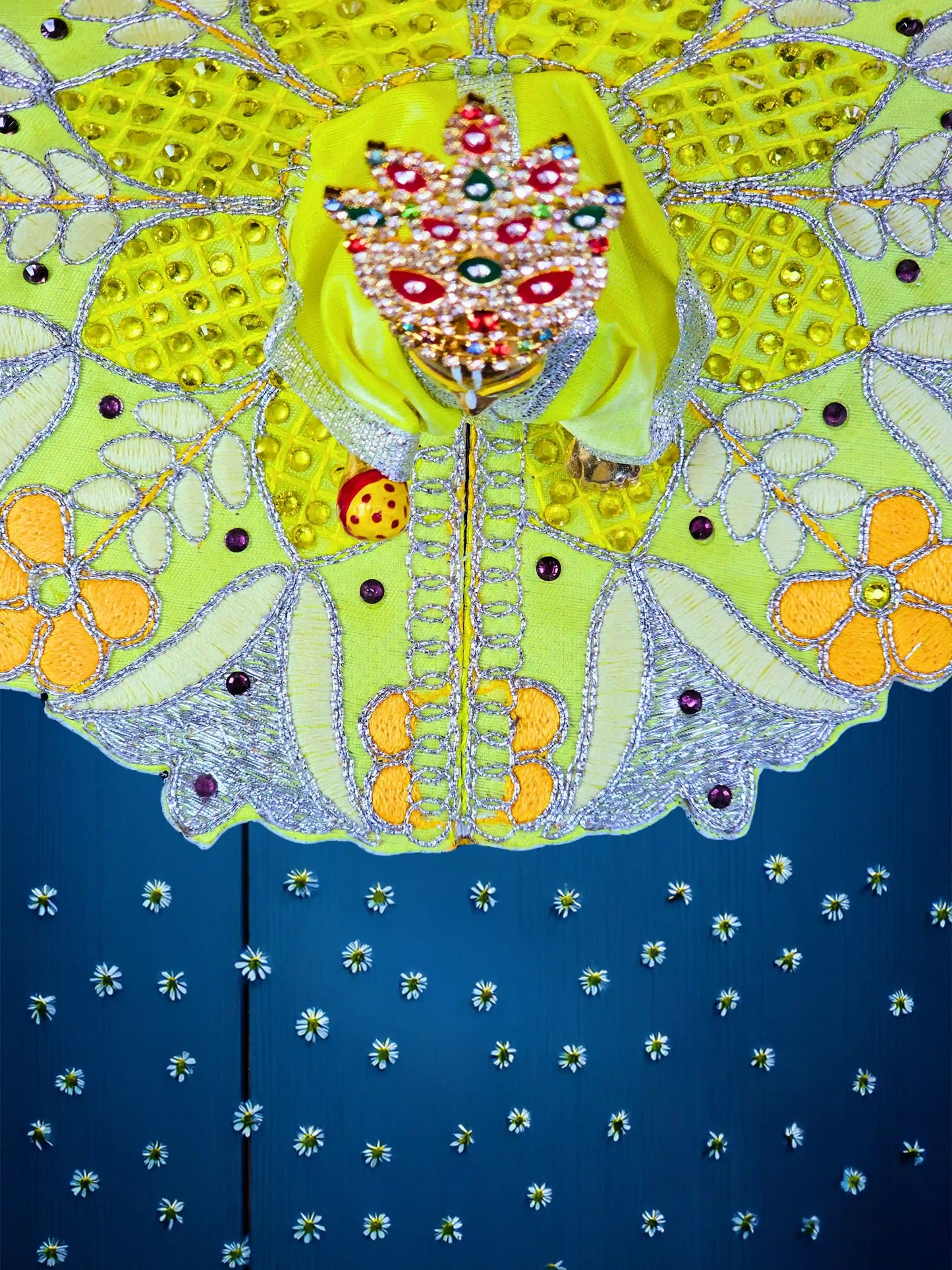 floral harmony yellow bal thakur ji laddu bal gopal dresses poshak 