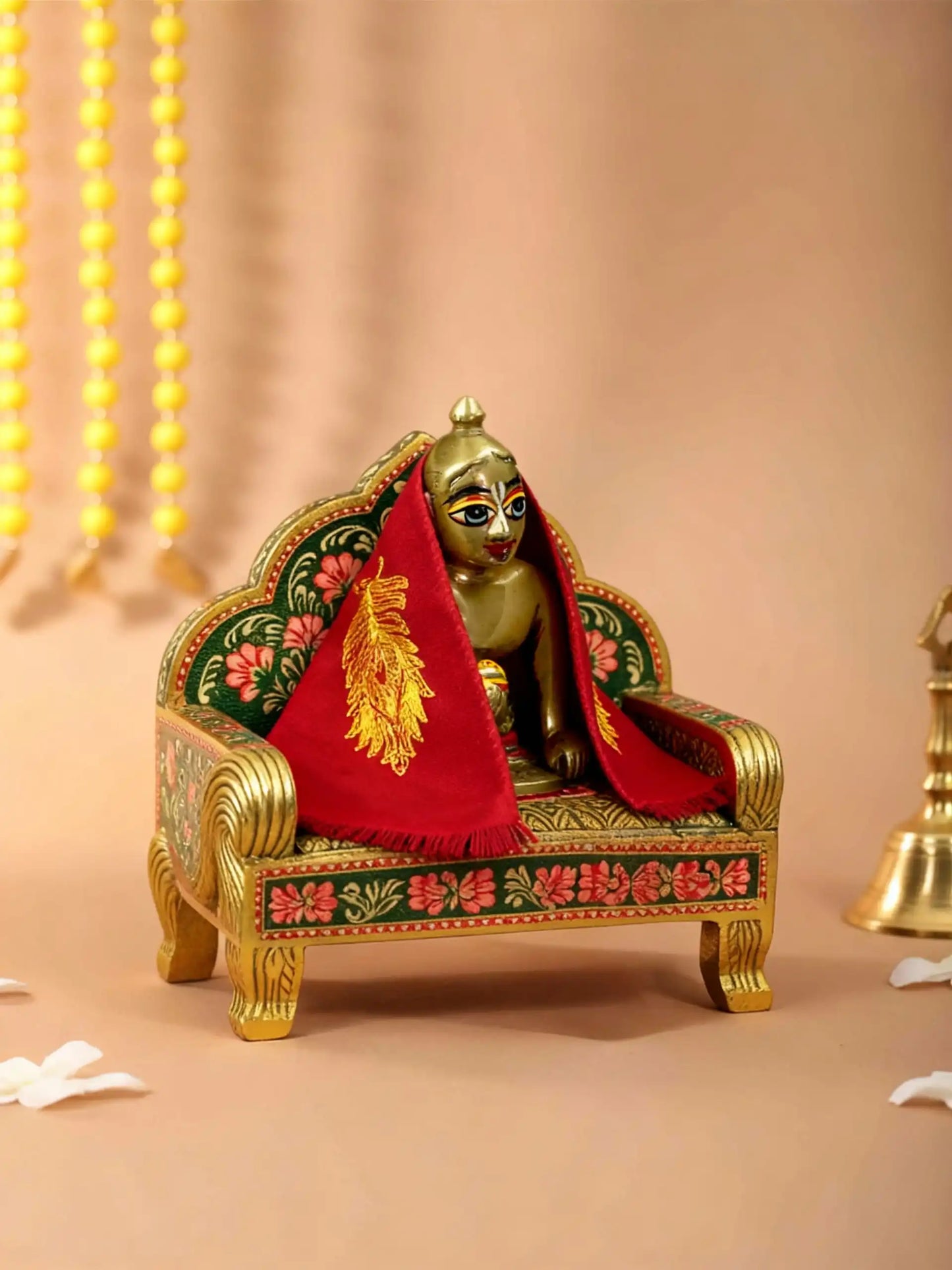 Braj Regal Red Embroidered Shawl for Kanha Ji