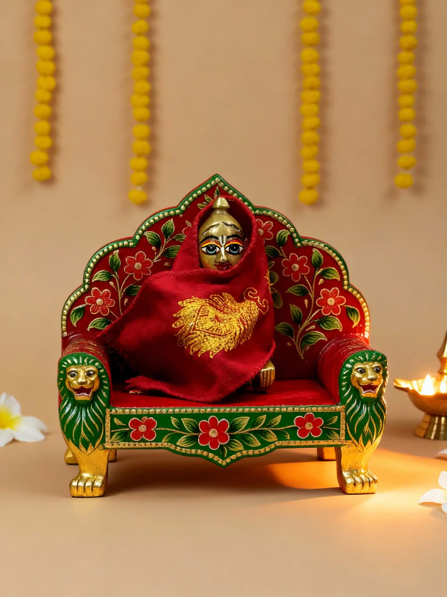 Braj Regal Red Embroidered Shawl for Kanha Ji