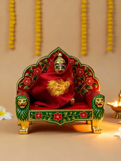 Braj Regal Red Embroidered Shawl for Kanha Ji