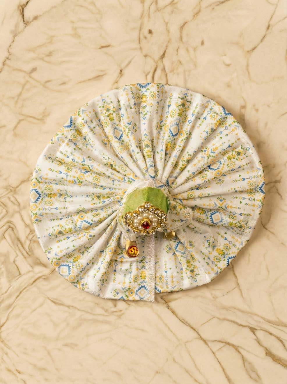 Braj Vasant Silk Poshak with Mukut for Laddu Gopal Ji