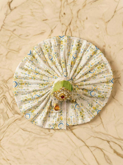 Braj Vasant Silk Poshak with Mukut for Laddu Gopal Ji