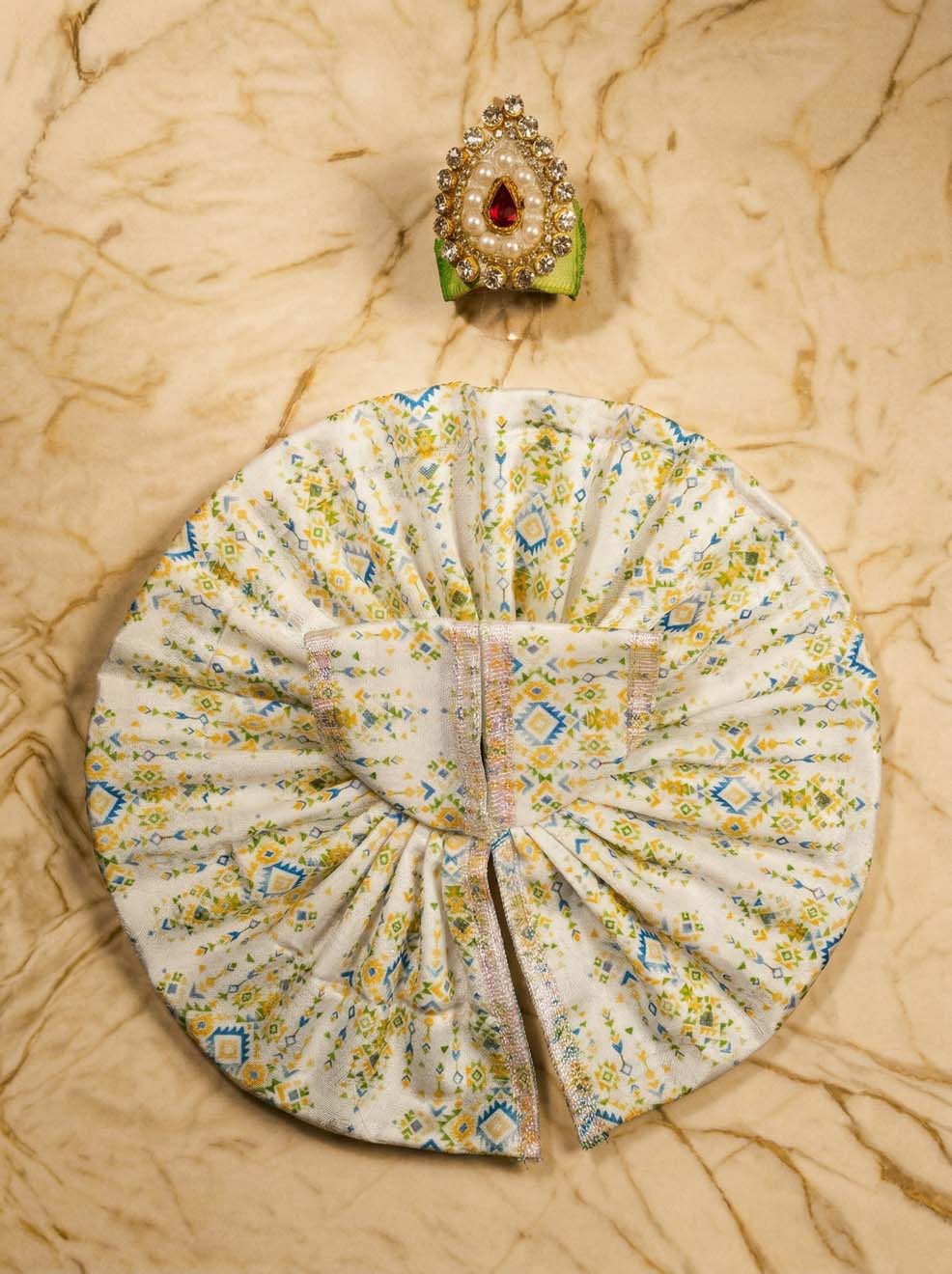 Braj Vasant Silk Poshak with Mukut for Laddu Gopal Ji