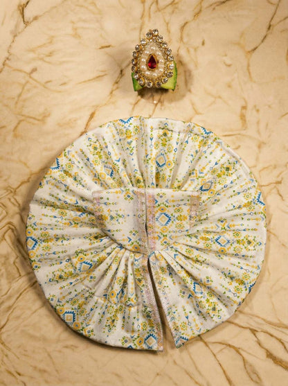 Braj Vasant Silk Poshak with Mukut for Laddu Gopal Ji