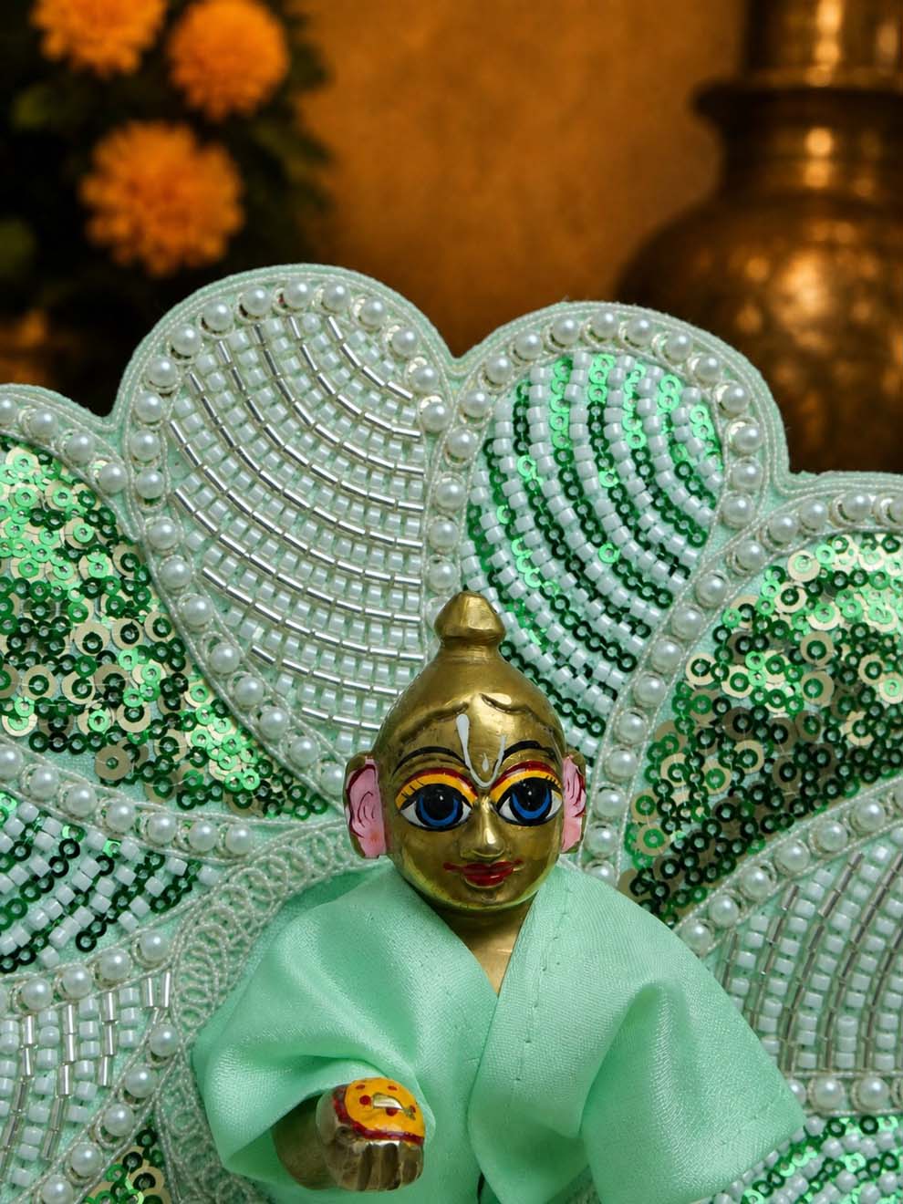 Mrinalarchi Green Fancy Poshak for Laddu Gopal Ji — product image 3