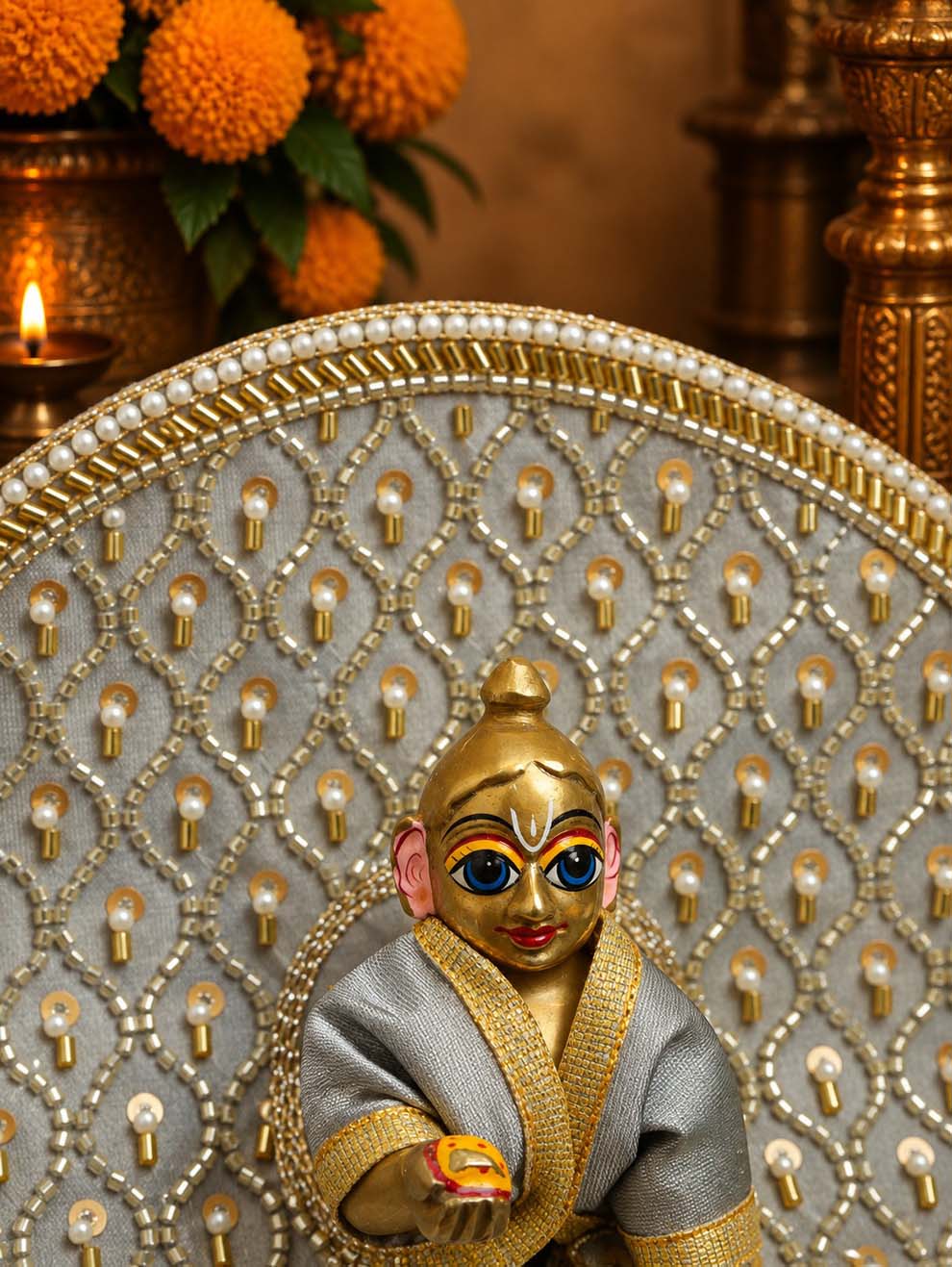Jaalshri Fancy Grey Poshak for Laddu Gopal Ji — product image 2