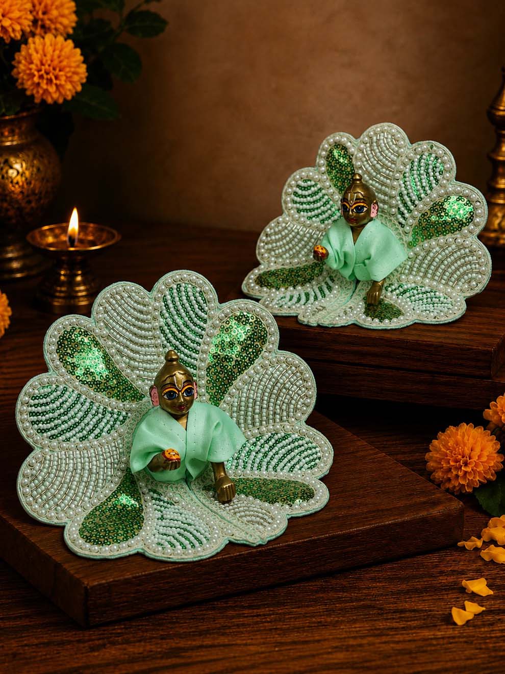 Mrinalarchi Green Fancy Poshak for Laddu Gopal Ji — product image 4