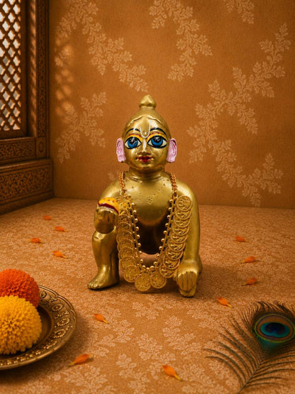 golden coin mala Laddu Gopal Dresses Online in India Winter Dress for Poshak Thakurji Kanha Ji Accessories Dhoti Kurta Set Pajama Aasan Janmashtami Special Summer Shringar Fancy Jacket Premium Festival Bistar Combo om poshak kanha thakurji bal lala lalla ladoo