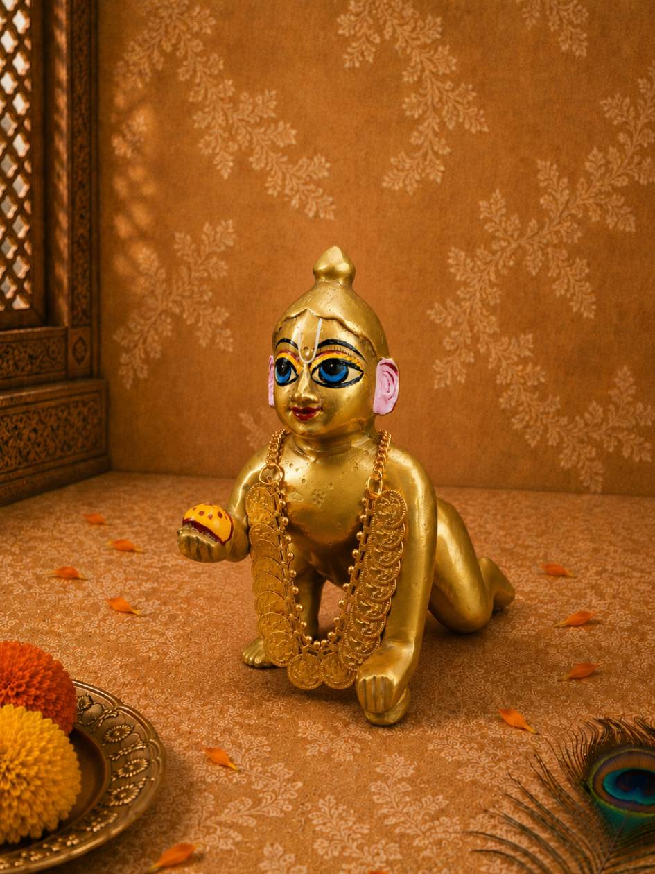 golden coin mala Laddu Gopal Dresses Online in India Winter Dress for Poshak Thakurji Kanha Ji Accessories Dhoti Kurta Set Pajama Aasan Janmashtami Special Summer Shringar Fancy Jacket Premium Festival Bistar Combo om poshak kanha thakurji bal lala lalla ladoo