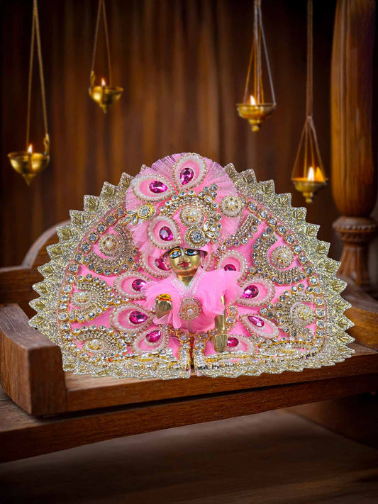 gulabi mohini Heavy dress laddu gopal thakurji kanha ji bal om poshak mathura online best