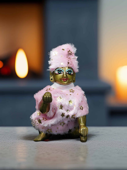 him pink fur winter dress ladoo dresses laddu gopal dress thakurji kanha ji bal om poshak mathura online best