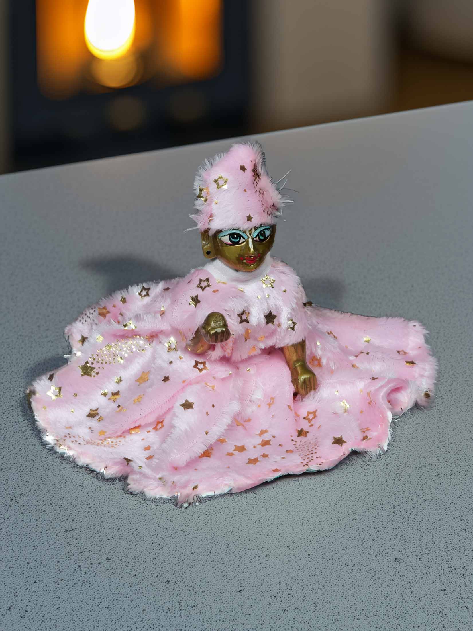 him pink fur winter dress ladoo dresses laddu gopal dress thakurji kanha ji bal om poshak mathura online best