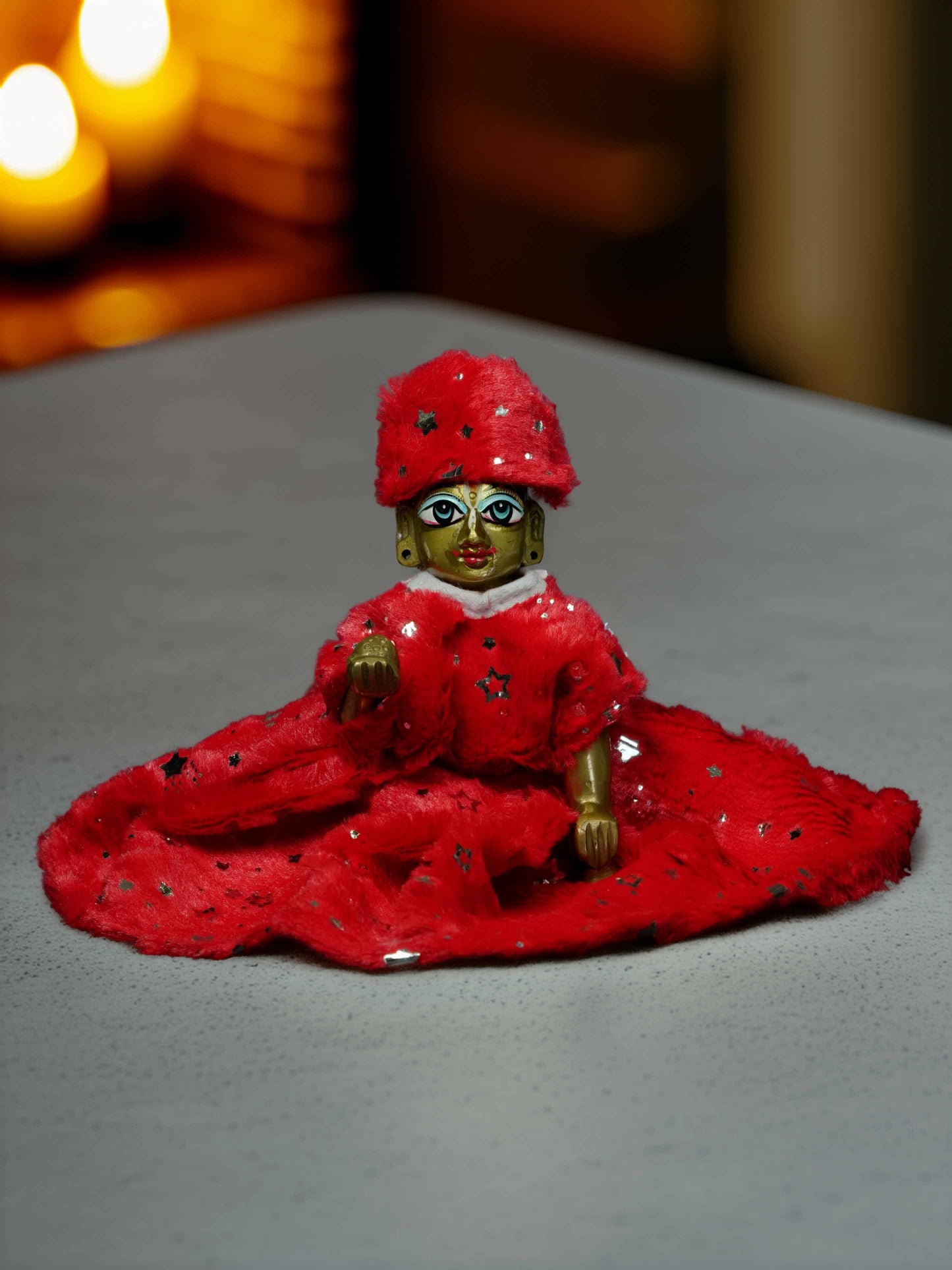 him red fur winter bistar dress ladoo dresses laddu gopal dress thakurji kanha ji bal om poshak mathura online best