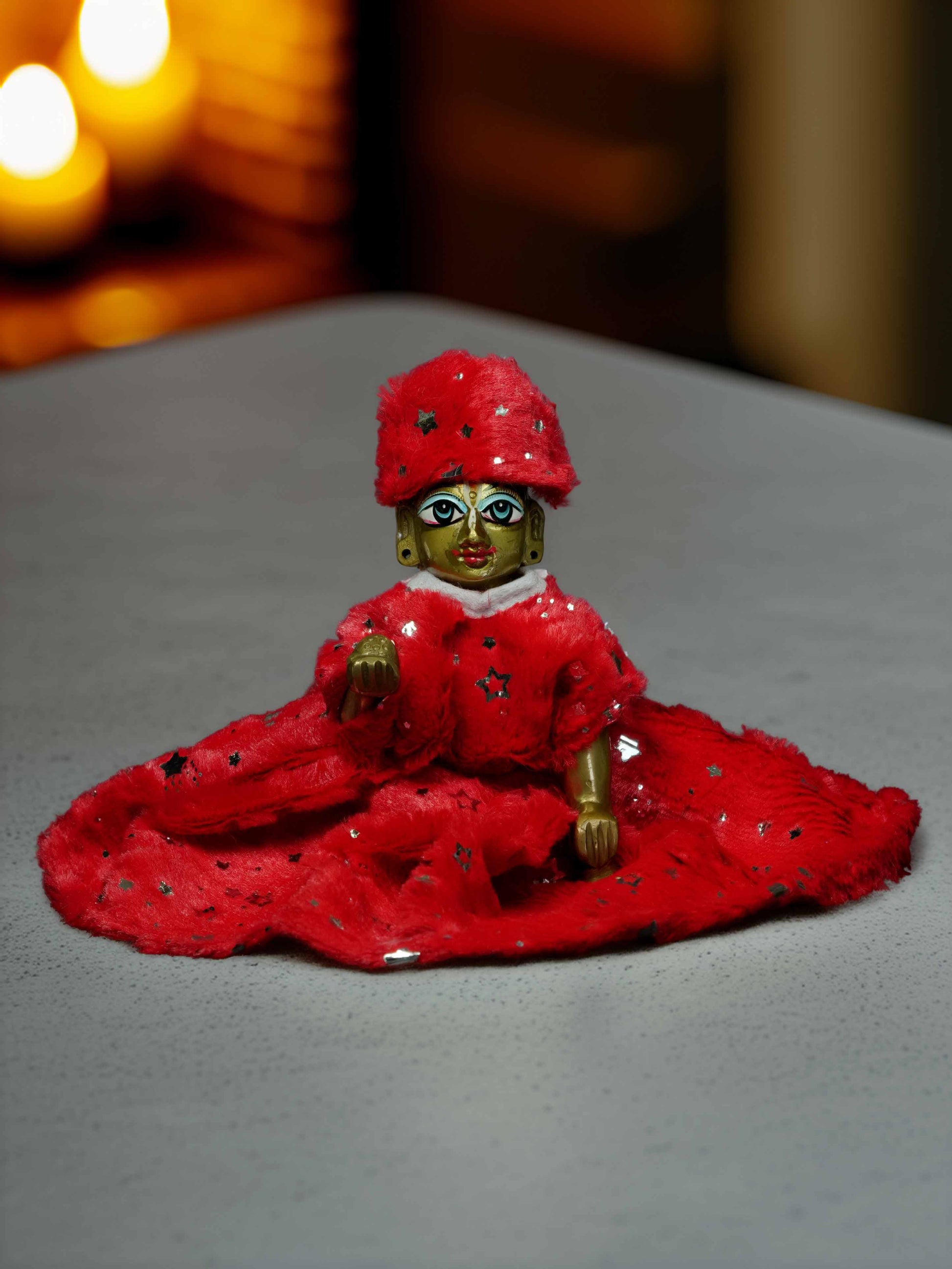 him red fur winter bistar dress ladoo dresses laddu gopal dress thakurji kanha ji bal om poshak mathura online best