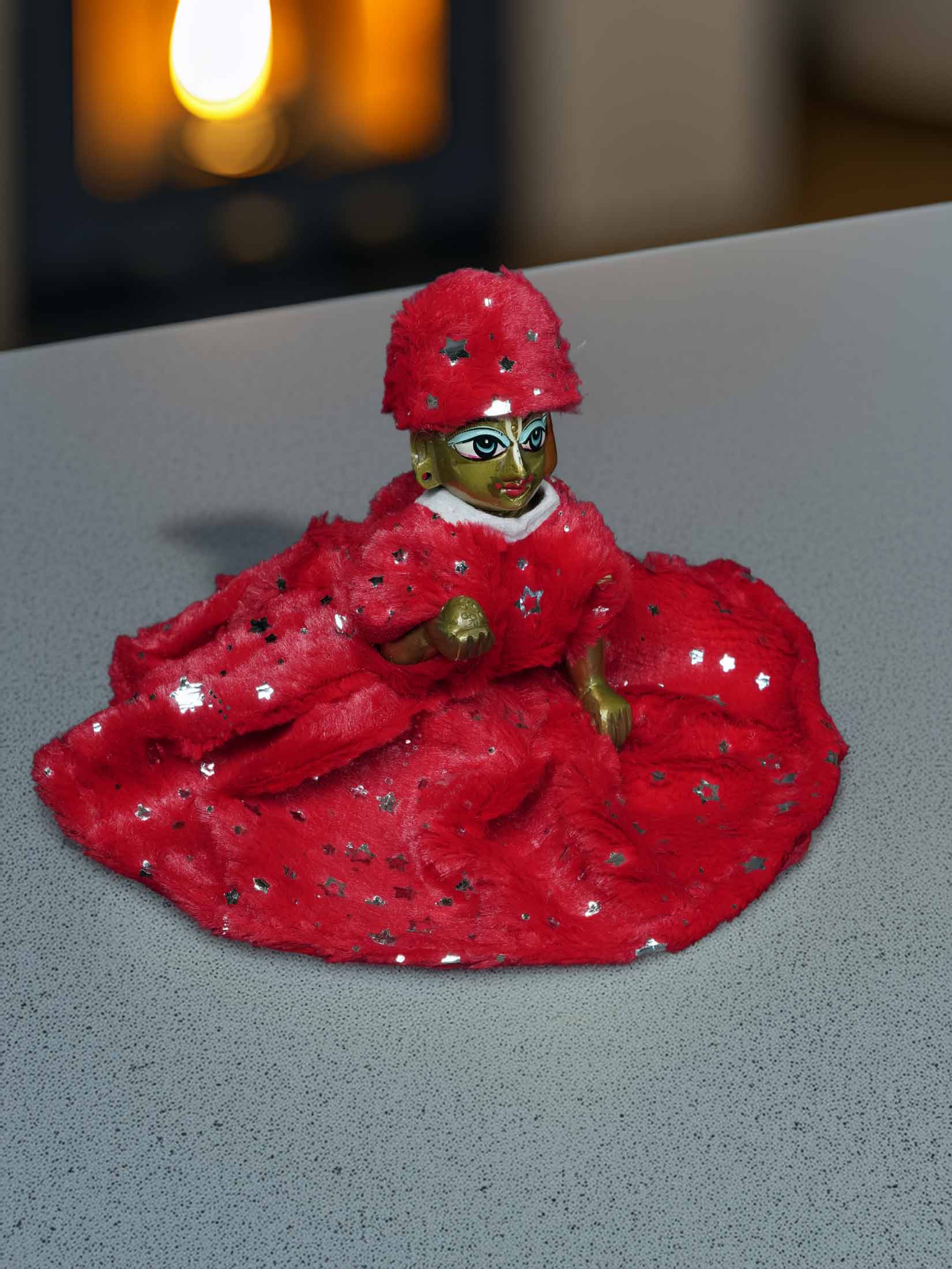 him red fur winter bistar dress ladoo dresses laddu gopal dress thakurji kanha ji bal om poshak mathura online best